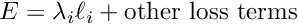 $ E = \lambda_i \ell_i + \mbox{other loss terms}$