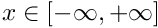 $ x \in [-\infty, +\infty] $