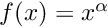 $ f(x) = x^\alpha $