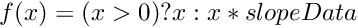 $ f(x) = (x > 0) ? x : x * slopeData $